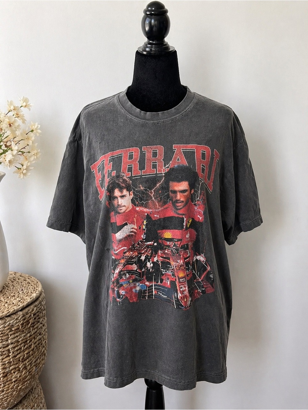 Comfort Colors 100% Cotton Dark Gray Ferrari Graphic Tee